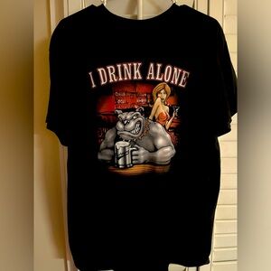 BRAND NEW GEORGE THOROGOOD AND DESTROYERS I DRINK ALONE MENS T SHIRT RARE LG